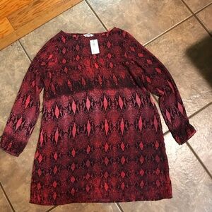 BB Dakota‎ Red and Black Snake Print Dress
